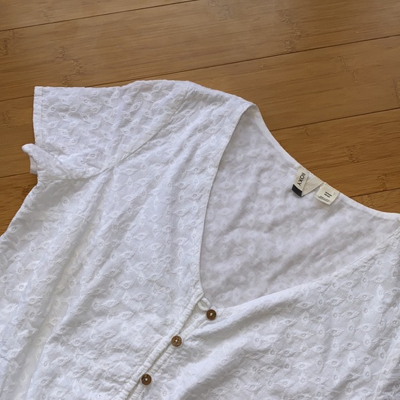NWOT Roxy XS White cotton summer tie top - Picture 2 of 6